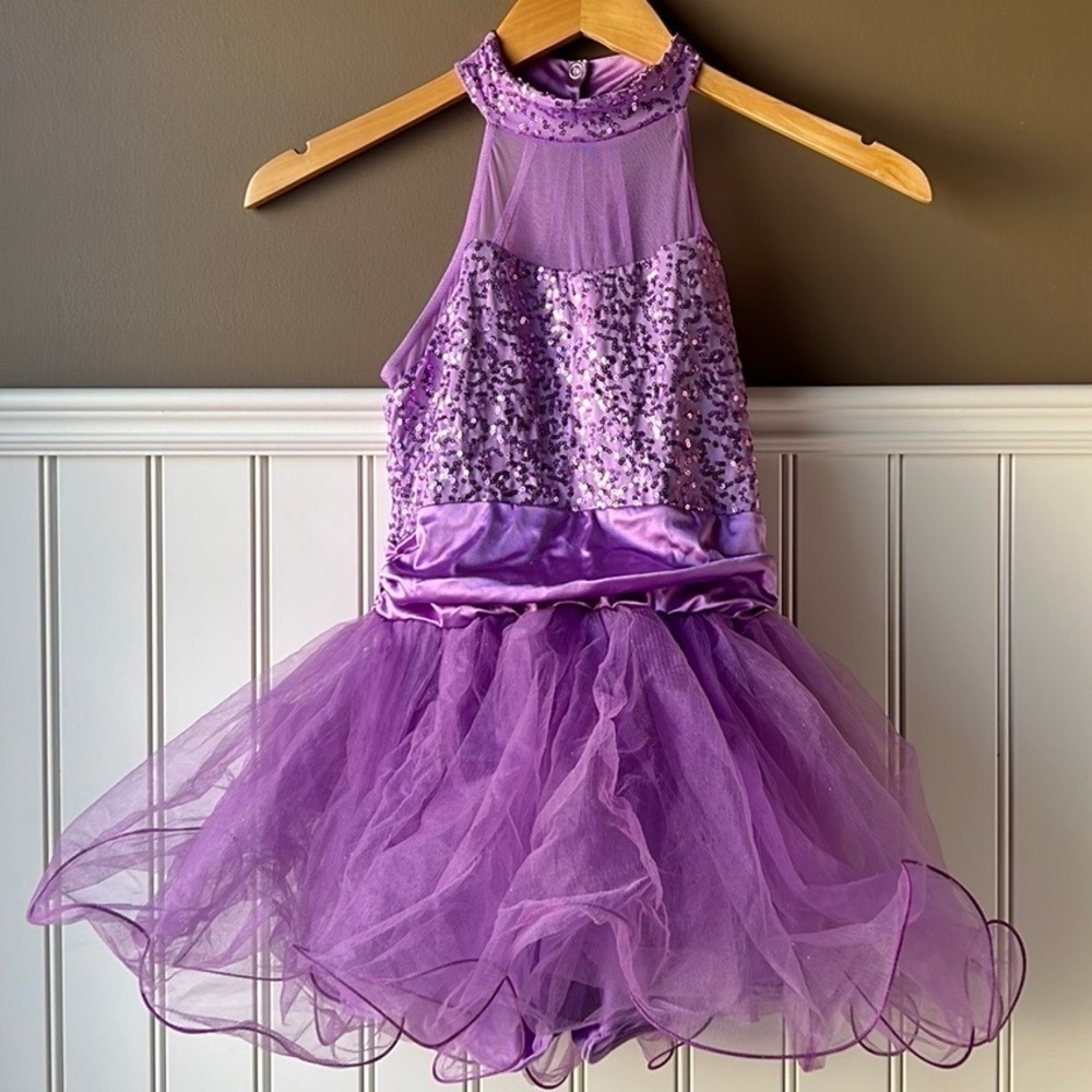 WEISSMAN Orchid Purple Dance Costume Size MC 10/12